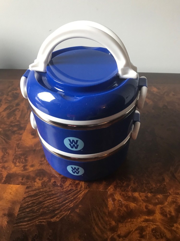 WEIGHT WATCHERS BLUE LUNCH TOTE BOX BENTO STYLE STACKABLE CONTAINER - NEW