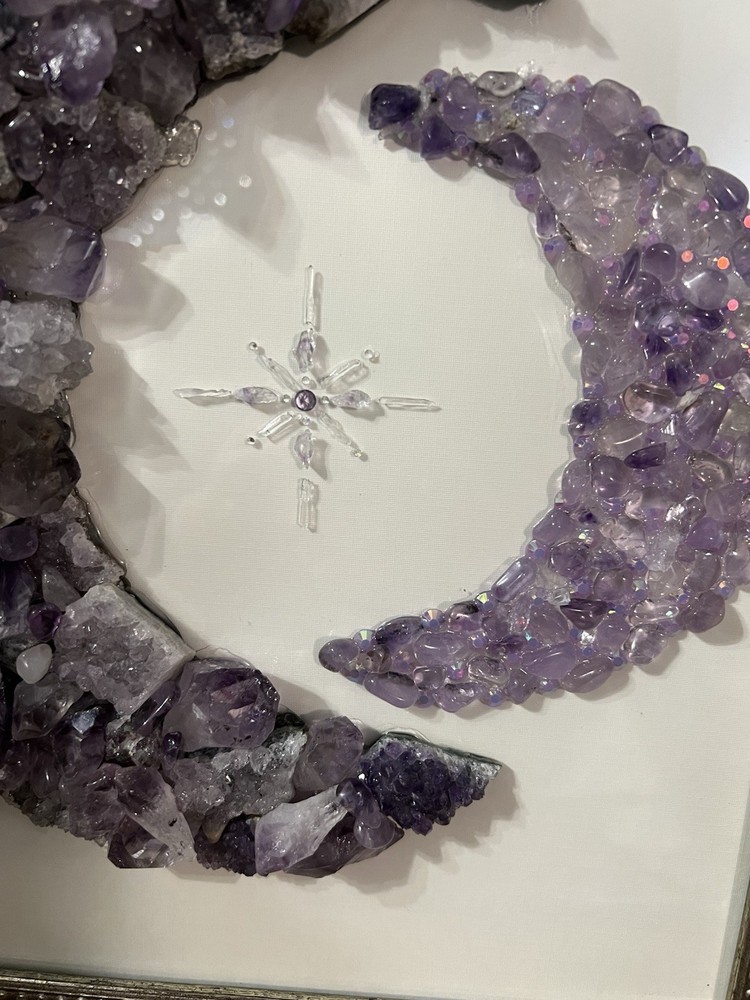 Beautiful Moon Crystal Grid With Amethyst