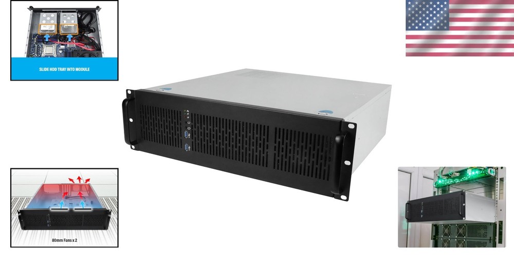 3U Rackmount Case, 6x 3.5 Bays, E-ATX Compatible, 2x USB 3.0