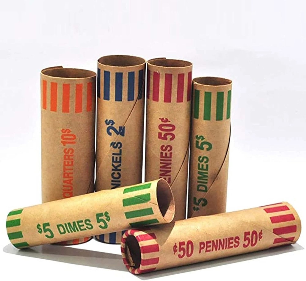Convenient 128 Assorted Coin Wrapper Rolls - Perfect for Automatic Coin Counters