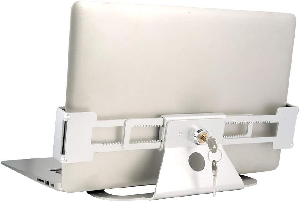 Laptop Security Lock Retail Anti Theft Holder Adjustable Width Silver