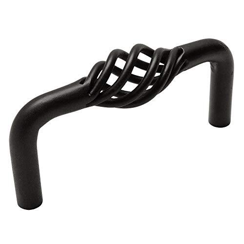 10 Pack 9992-030FB Flat Black Birdcage Cabinet Hardware Handle Pull - 3" Hole...