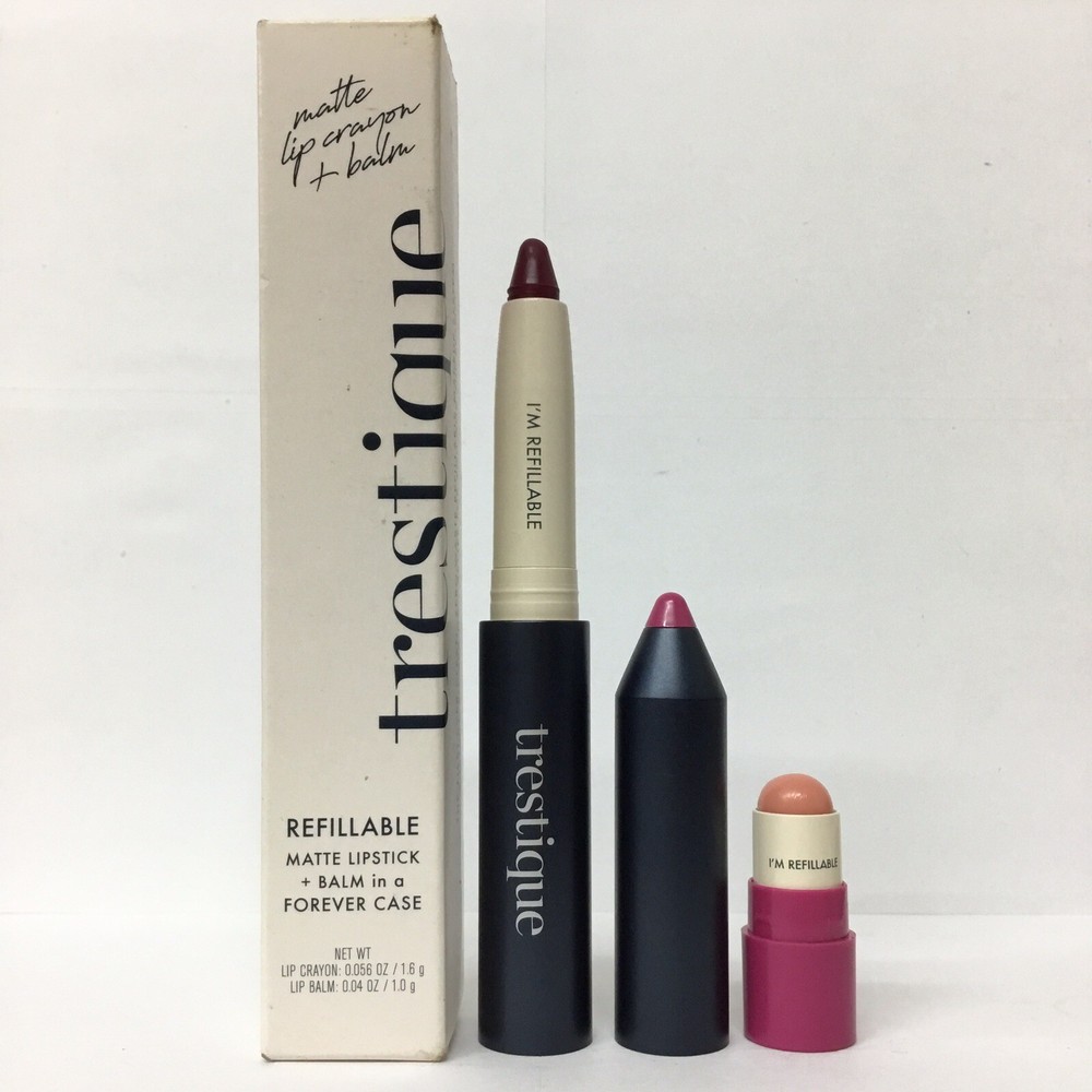 Trestique Refillable Mate Lipstick + Balm - Belize Bordeaux - As Pictured