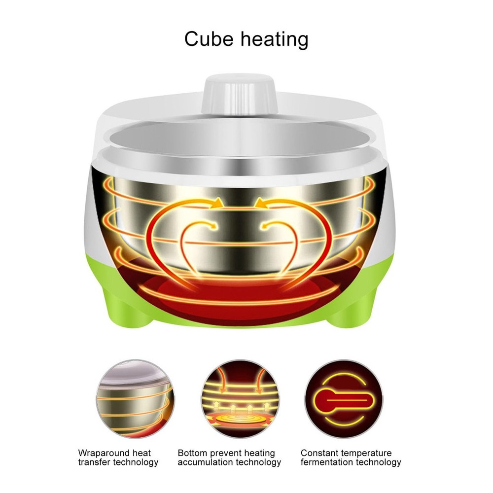 Yogurt Machine, 15W (US Plug 110V) Yogurt Maker Yogurt Maker Machine Stainles...