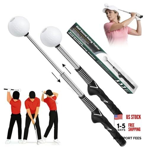Retractable Golf Swing Training Aid, Golf Grip Trainer for Warm-up, Right