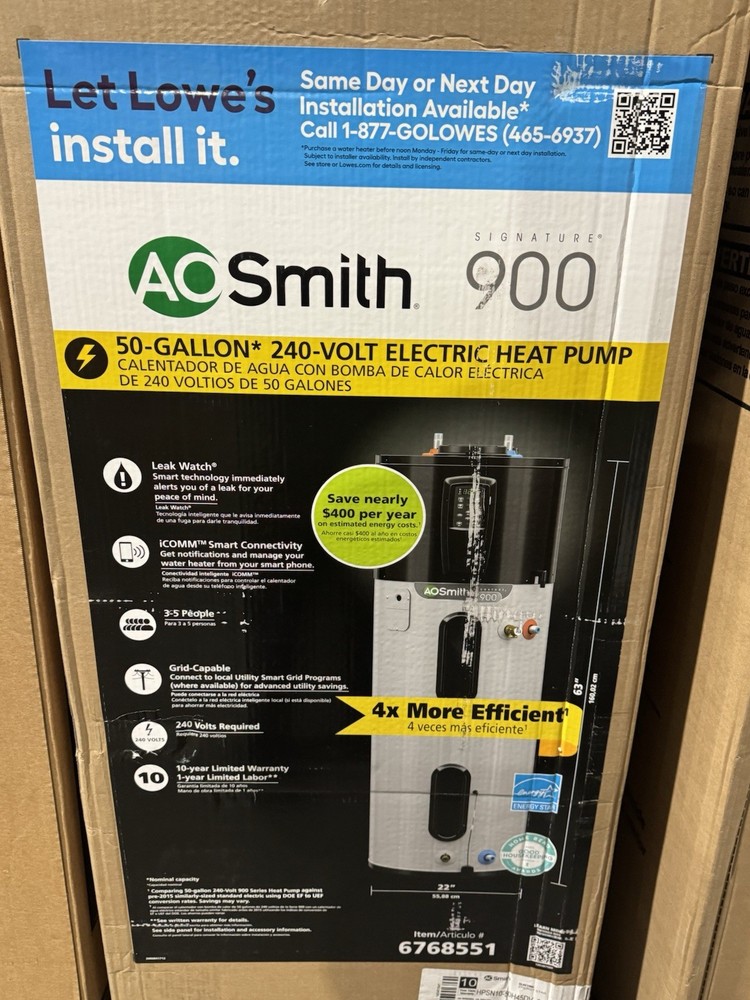 🔥 A.O. Smith Signature 900 Electric Hybrid Heat Pump Water Heater NEW🔥