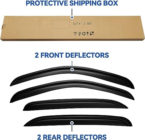 Window Visors Rain Guards for 2007-2013 2007-2013 silverado/sierra crew cab