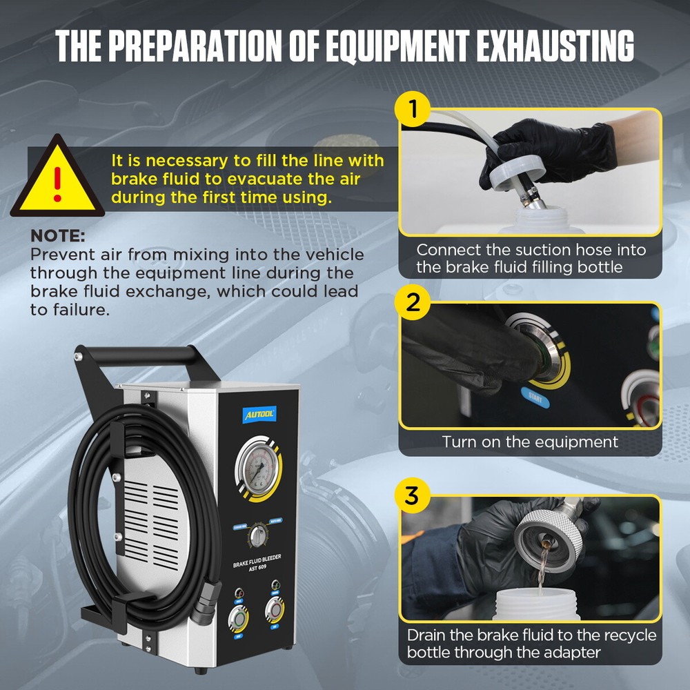 Automatic Brake Fluid Exchange Machine Auto Master Cylinder Brake Bleeder Kit