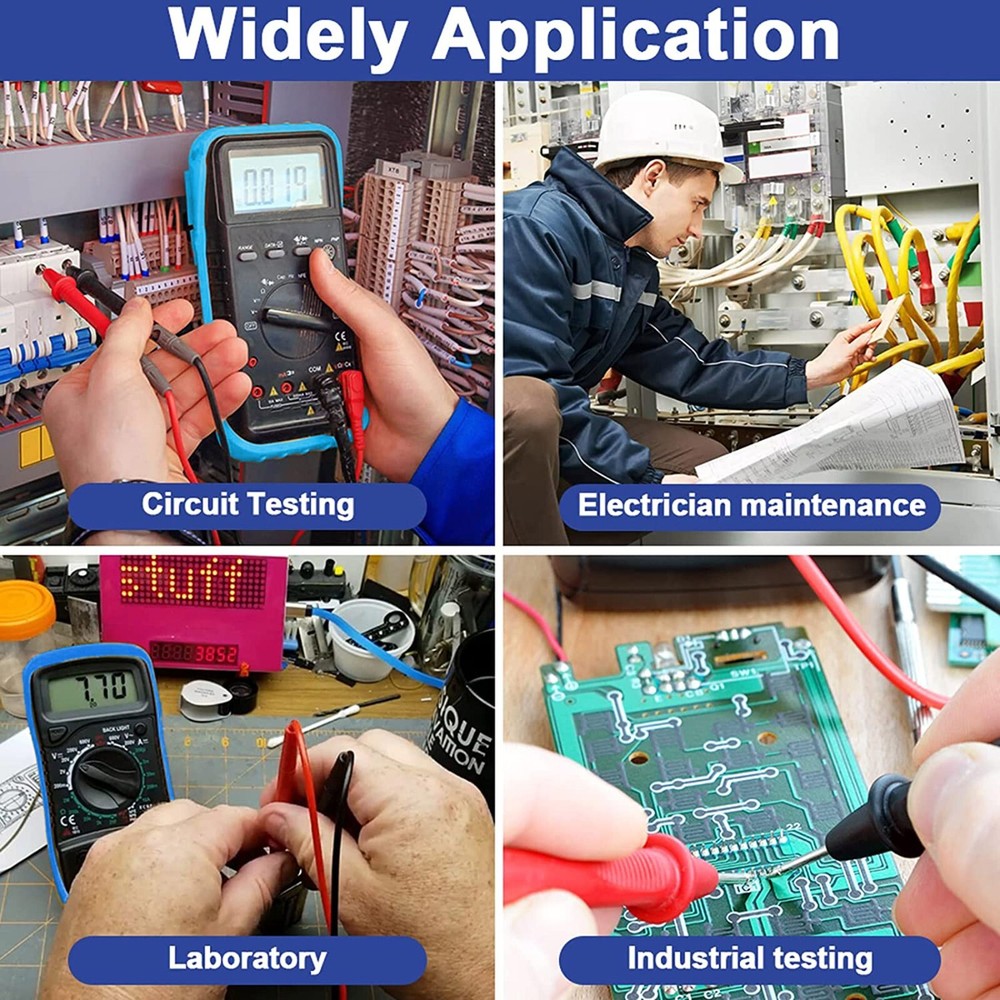 Digital Multimeter Voltmeter Ammeter AC DC Volt Ohmmeter Tester Meter Auto Range