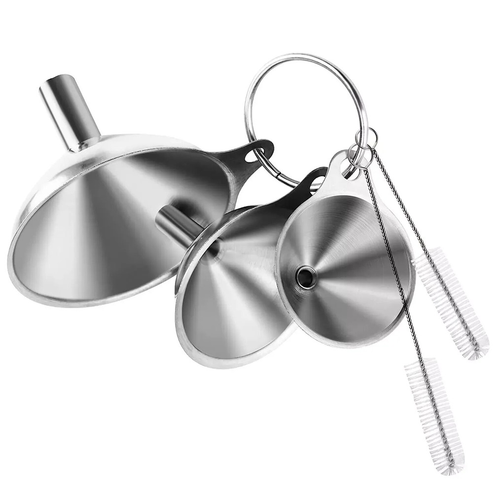 6 Pcs Stainless Steel Mini Funnels for Kitchen use Large Tiny Small Funnel Set 3