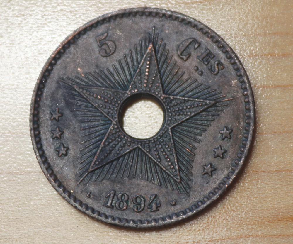1894 Congo Free State 5 Centimes KM# 3