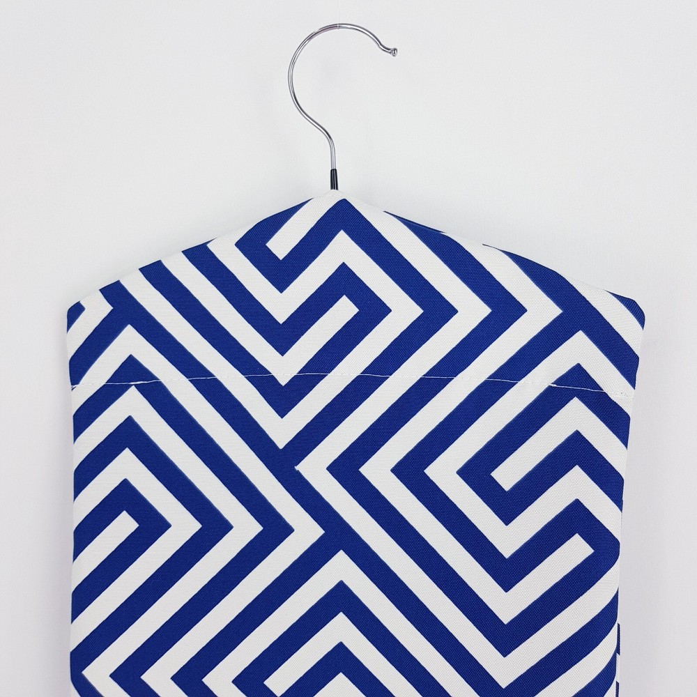 Peg Bag Handmade Navy Blue White Geometric Lined Laundry Clothes Peg Holder