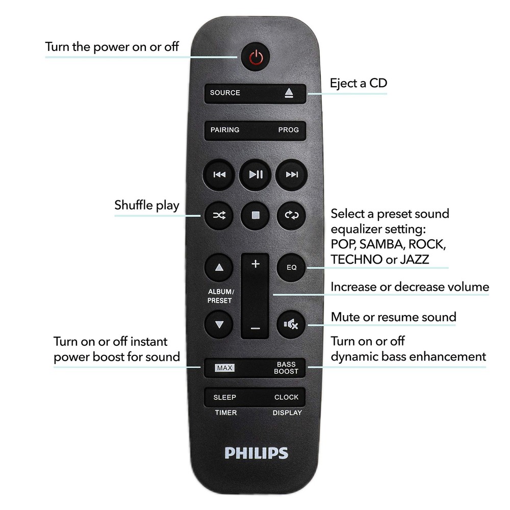 PHILIPS FX10 Bluetooth Stereo System for Home with CD Player , MP3, USB, FM R...