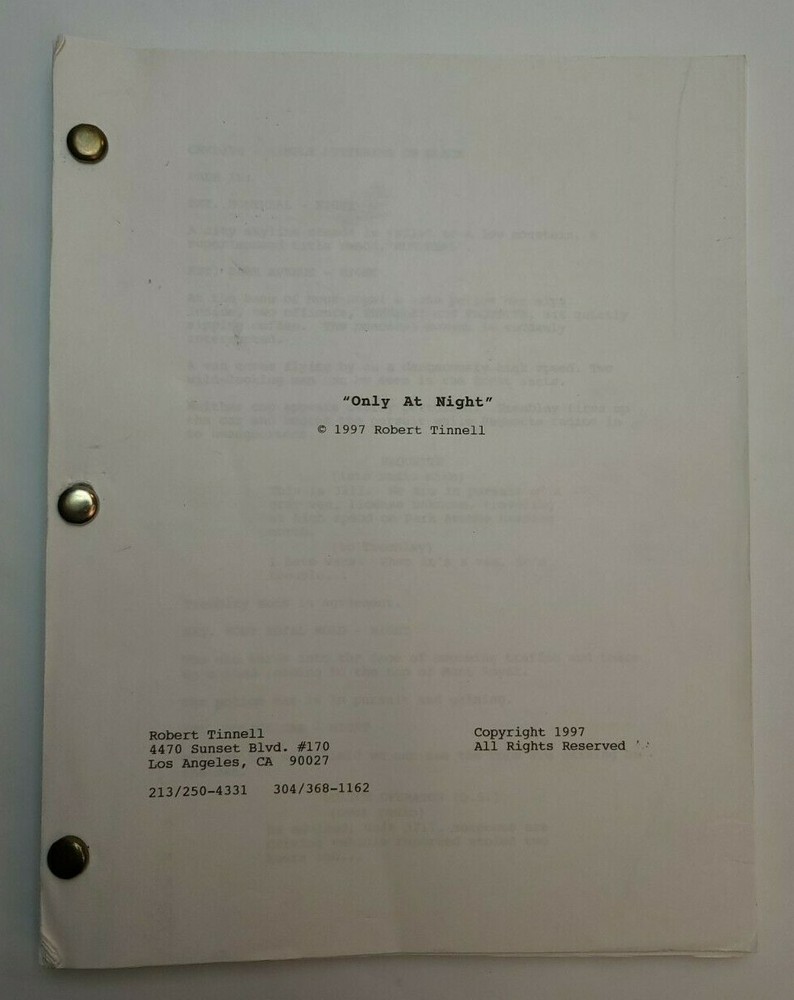 ONLY AT NIGHT / Robert Tinnell 1997 Unproduced Movie Script Screenplay