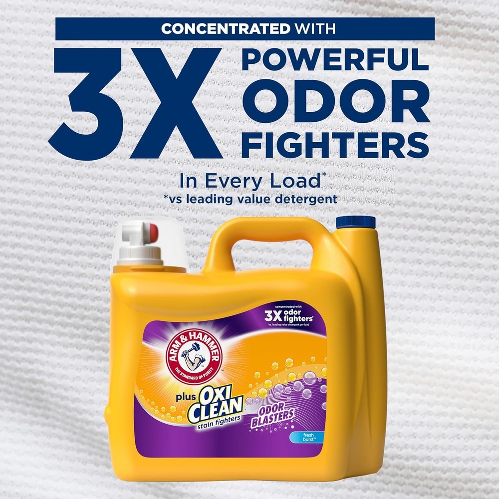 ARM & HAMMER Plus 128 Loads Liquid Laundry Detergent, 166.5 Fl oz