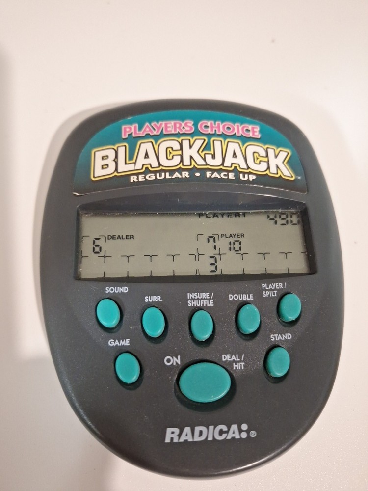 Radica Blackjack Game 1997 Handheld Electronic Game WORKS