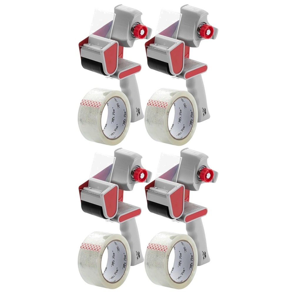 4-Pack Clear Packing Tape Dispenser Gun