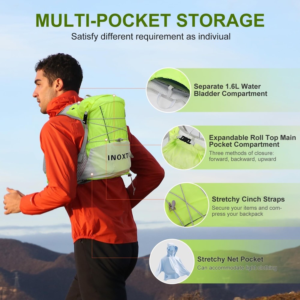 IX INOXTO Running Vest Hydration Backpack, Lightweight Running Backpack Hydra...