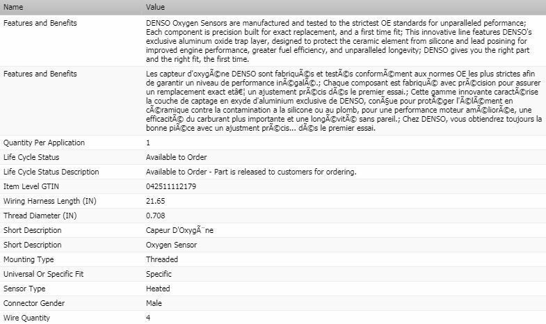 Denso Upstream Oxygen Sensor for 2011-2013 BUICK REGAL L4-2.0L