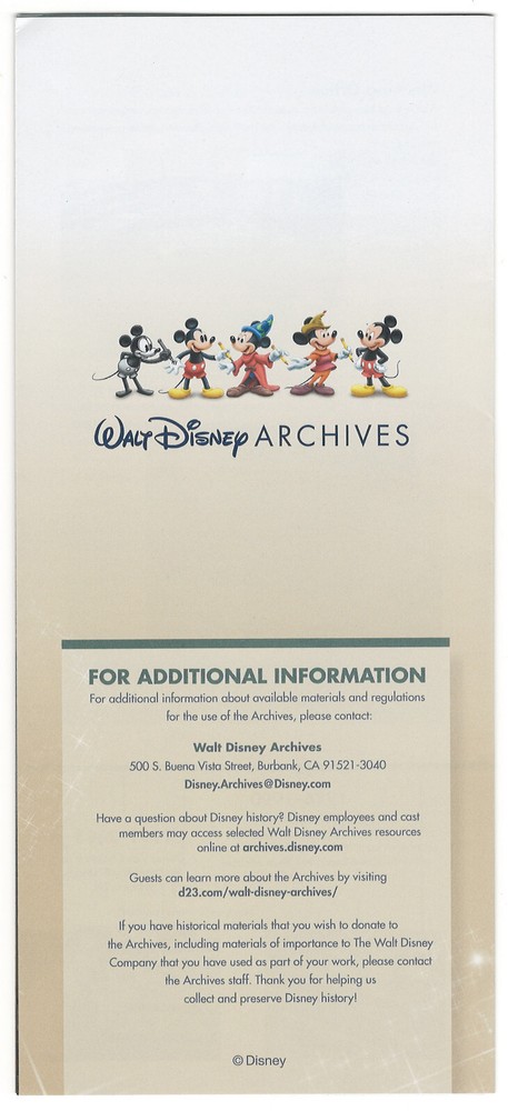 Disney Studios Brochure about Walts Offices from the Archives