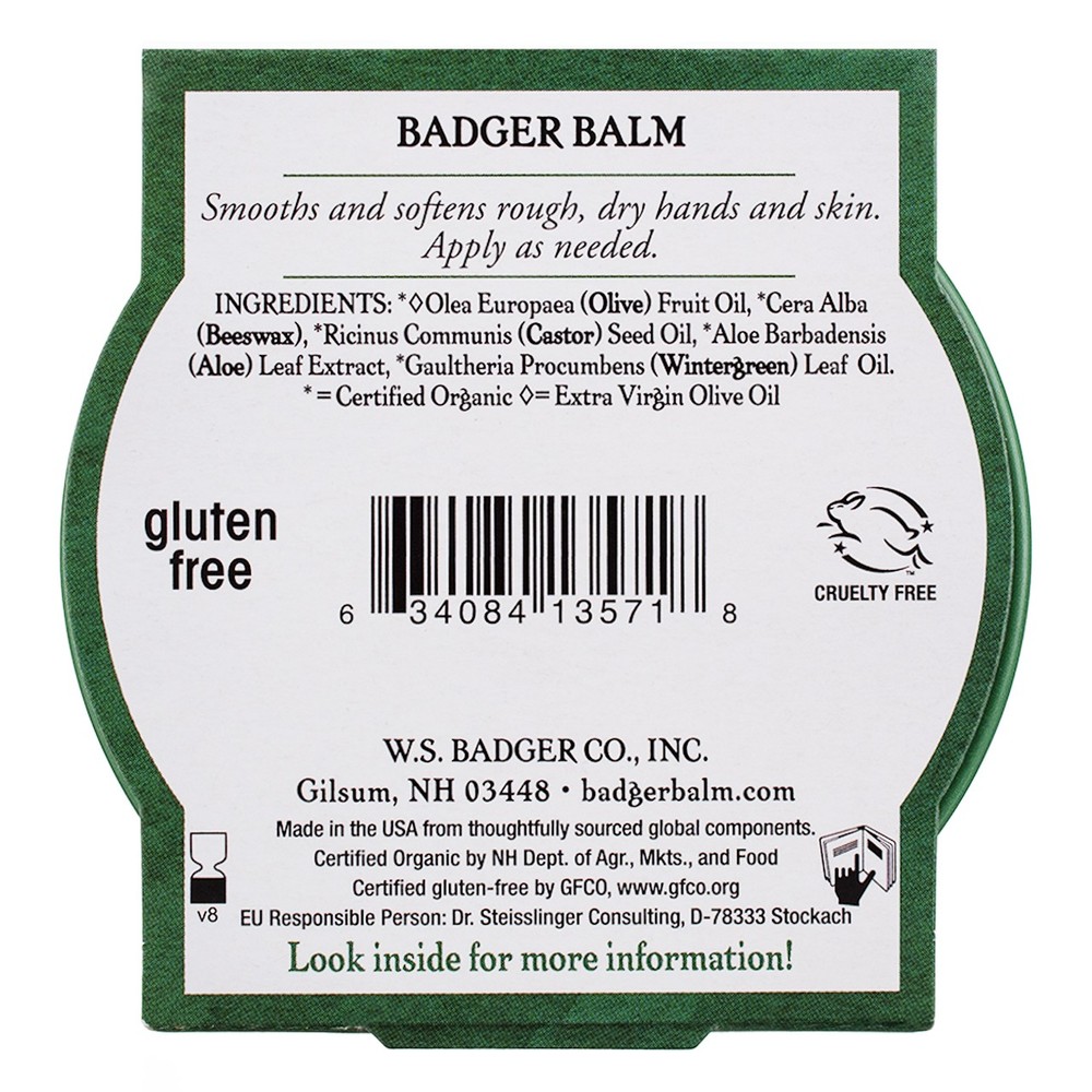 3 Pack Badger For Hardworking Hands Balm Tin, 2 oz