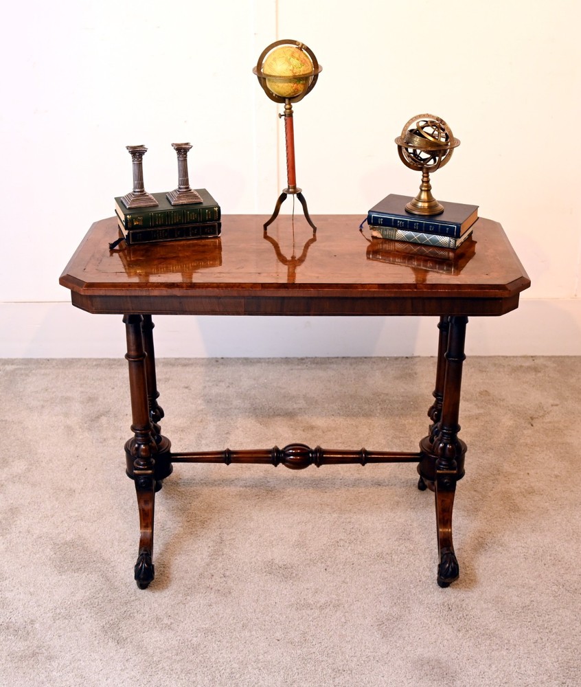 Victorian Writing Table Walnut Antique Side 1880