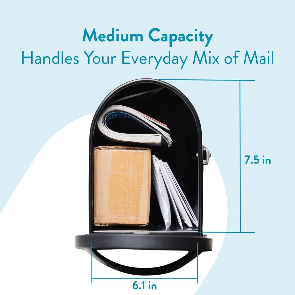 Architectural Mailboxes 8760B10 Carlisle Postmount Mailbox, Medium, Black