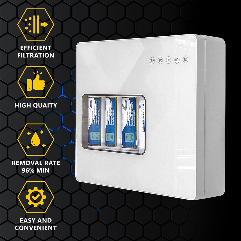 Compact 5-Stage Reverse Osmosis System, NSF Certified 50GPD Membrane