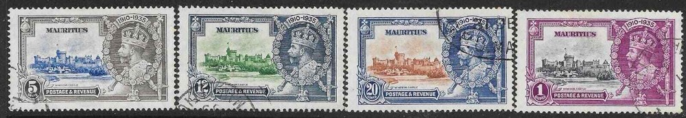 MAURITIUS SG245/8 1935 SILVER JUBILEE SET USED.