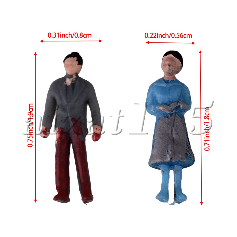 400 Pcs Painted Model People Figures 1:100 Scale for Building Layout