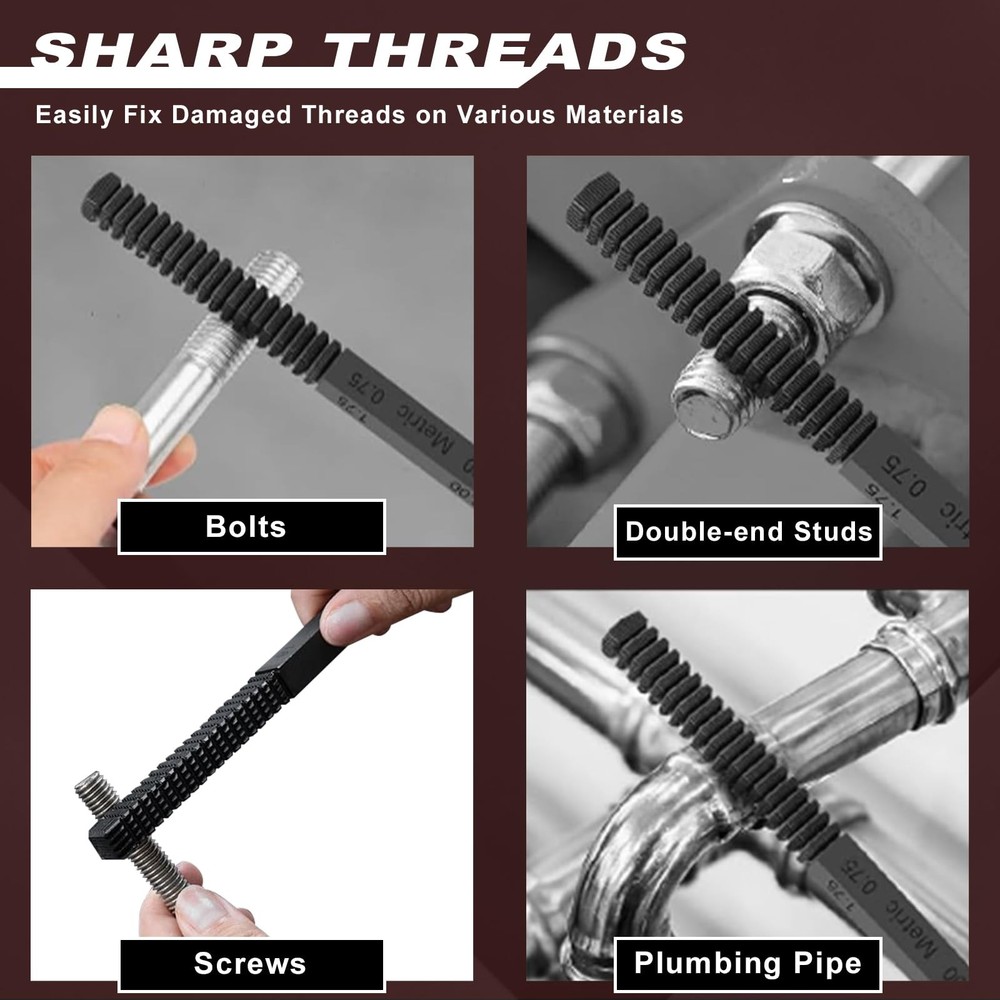 3Pcs Thread File Set, Thread Restorer File Set, Thread Restoring Chaser Files...