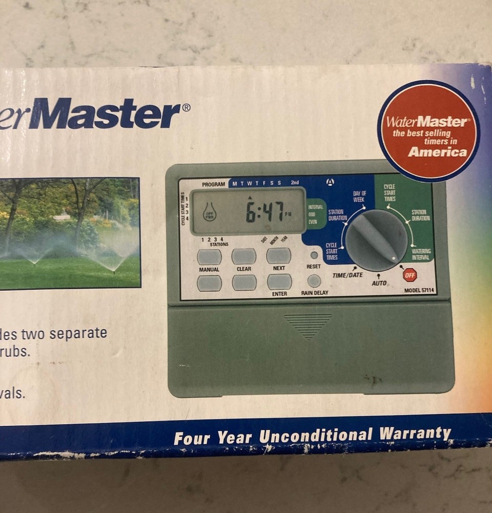 Orbit Water Master 4Station Automatic Sprinkler System Timer Model 57114-WT2X