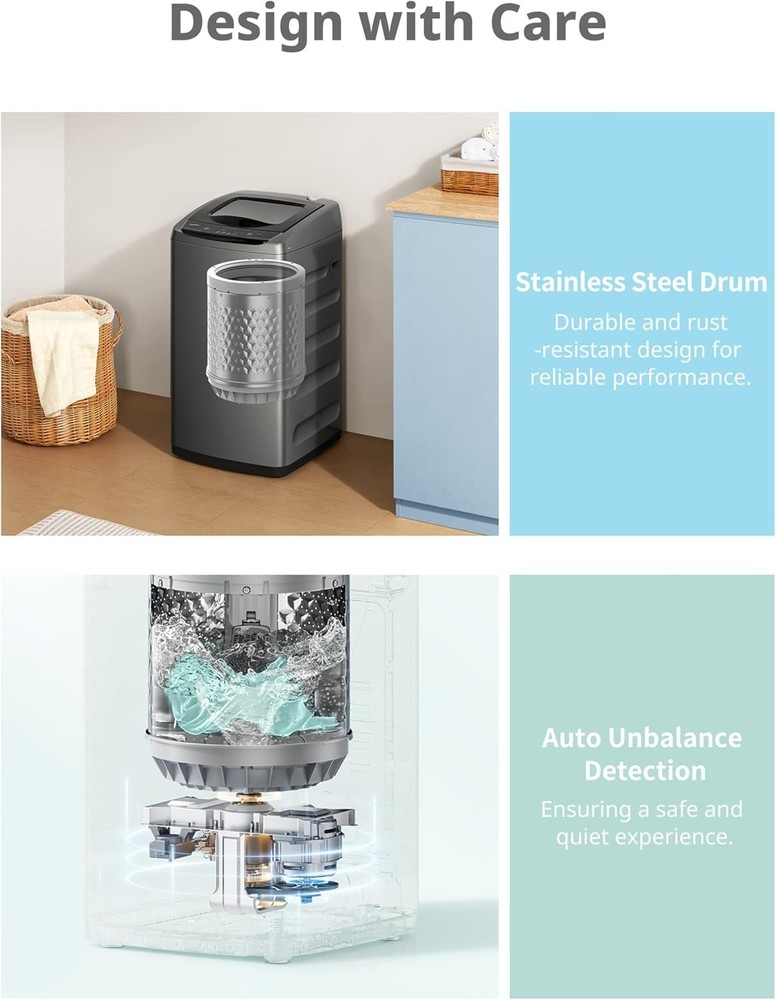 Comfee 0.9 cu.ft Portable Washing Machine - Full-Automatic Compact Washer