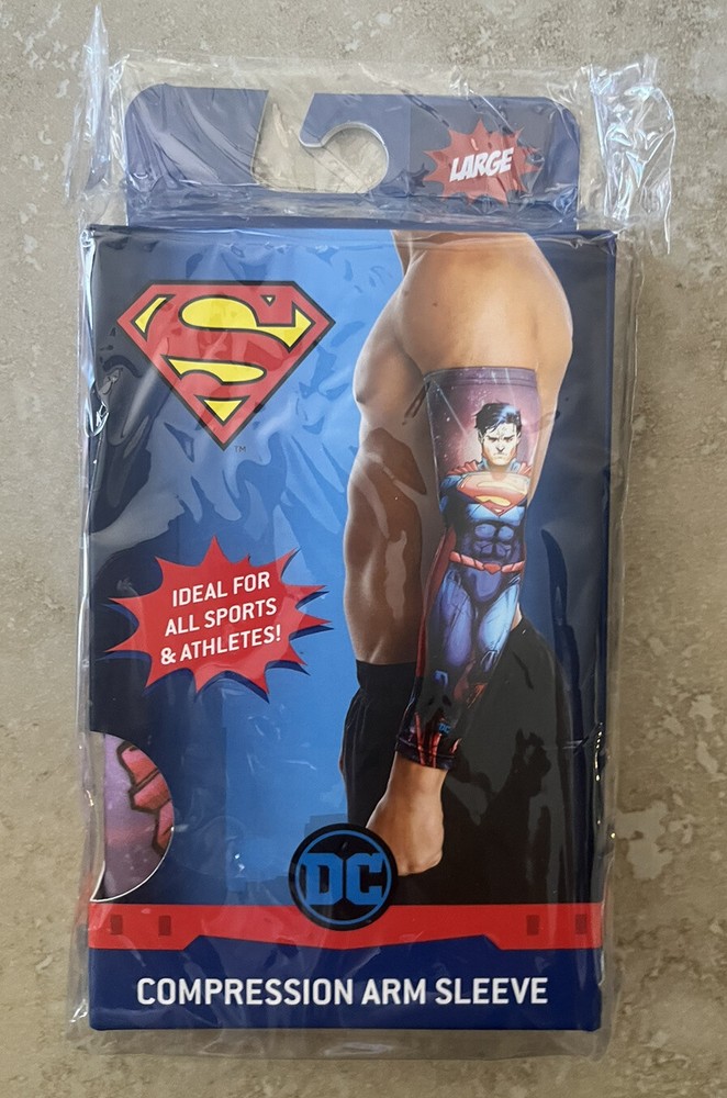 Superman Compression Athletic Arm Sleeve Size Large Licensed DC Comics