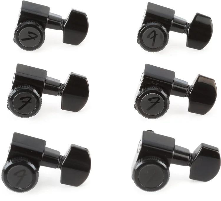 Fender Stratocaster/Telecaster Locking Tuning Machine Set - Black