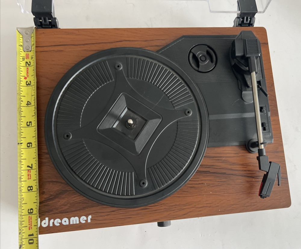 Udreamer Bluetooth Record Player Turntable 3 Speed Mahogany Tested