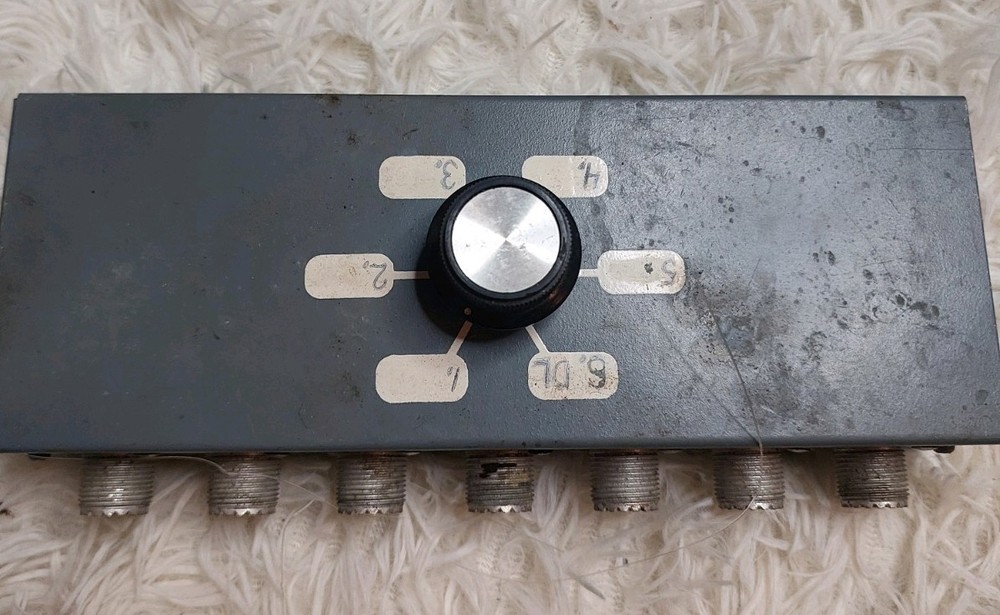 Vintage 6-Position Rotary Switch Box w/ Jack's - Signal Selector Patch Panel
