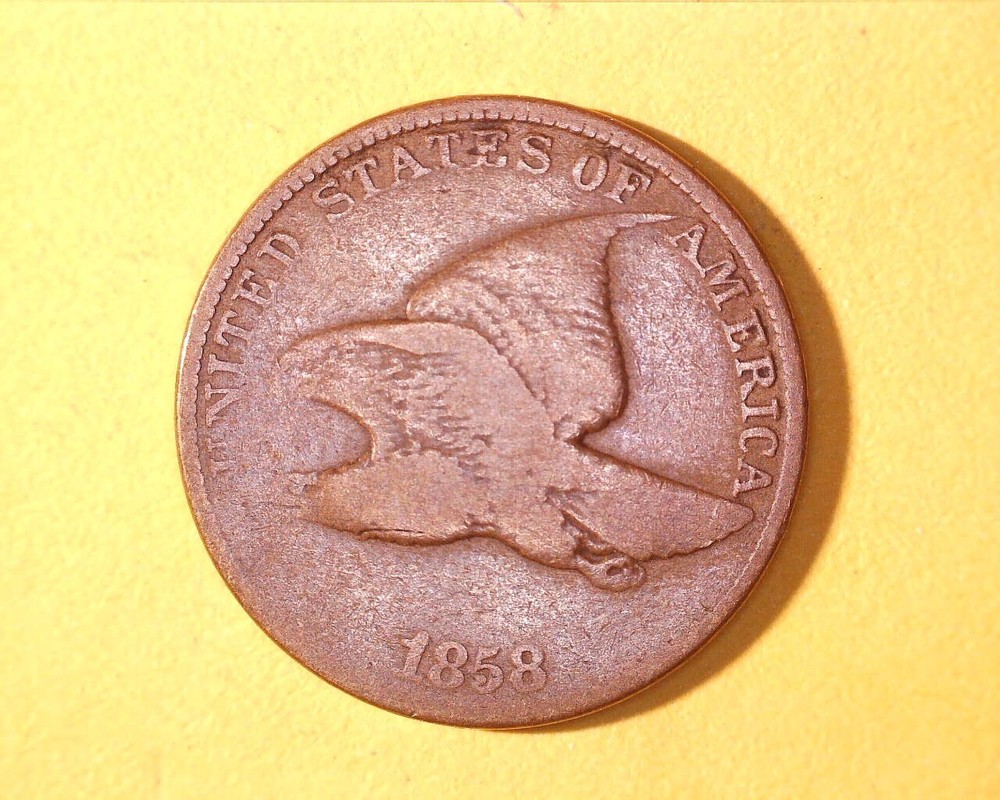 1858  FLYING EAGLE  PENNY  VG COND. ~ 922-3
