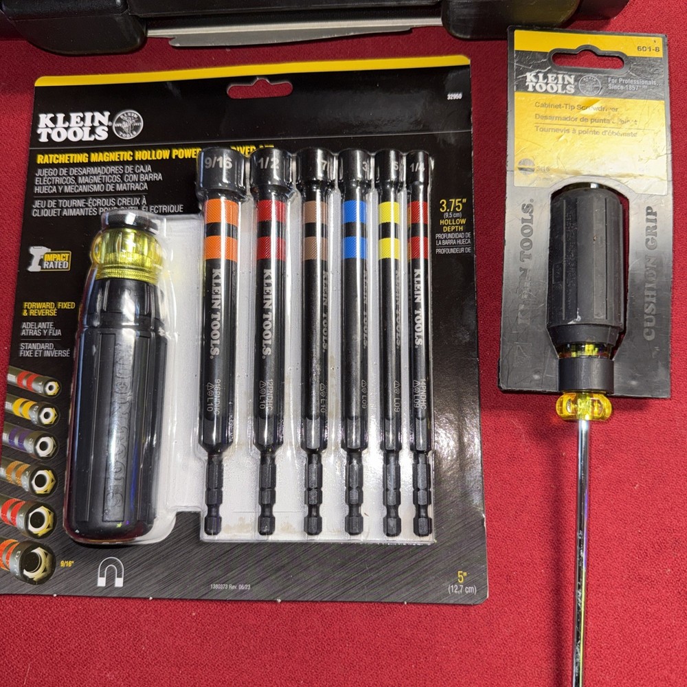 3 Klein tools 8pc Carbide Hole Cutter Set, Nut Driver Set/ Screwdriver