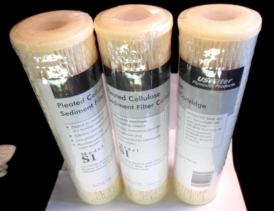 LOT 3 US FILTER S1 PLEATED CELLULOSE SEDIMENT WATER FILTER CARTRIDGES NEW SEALED