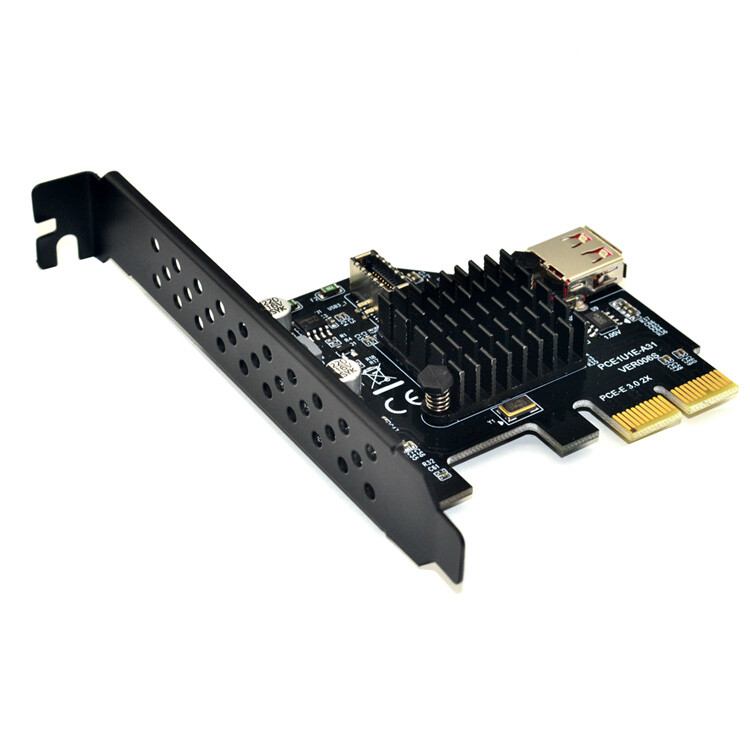 PCIe to USB 3.1 Gen2 Type E Front Panel Socket Adapter Card for Motherboard