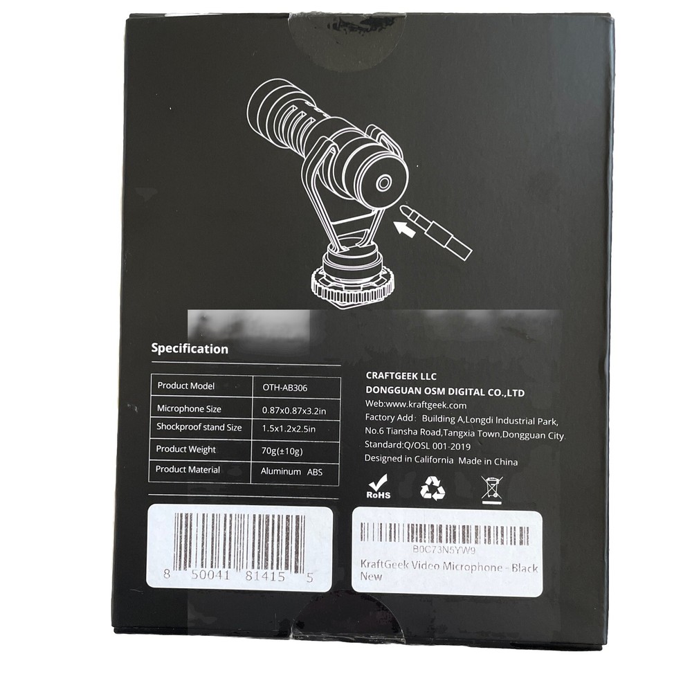 Shotgun Mic for Camera iPhone Android DSLR Vlogging Microphone With Windscreen