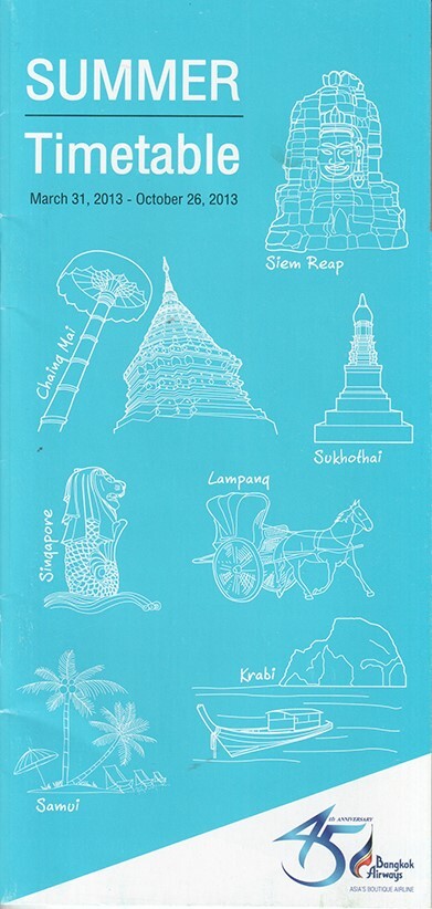 Bangkok Airways timetable 2013/03/31