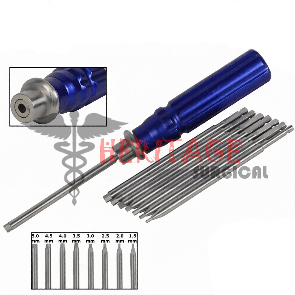 Orthopedic Bone Screwdriver Set With Quick Coupling Handle Surgical Instruments