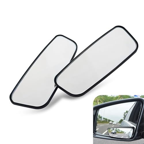 2 PCS Blind Spot Mirror, Rectangular Curved Wide Angle Parking Aid Tool, HD