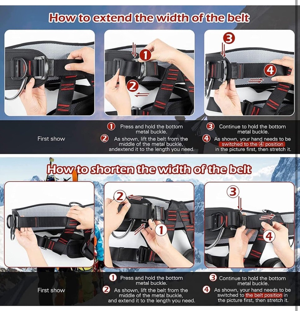 Adjust Tree/Pole Climbing Spike Set 2 Gear Safety Belt