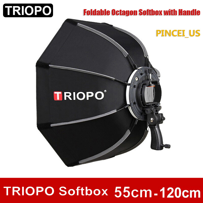 TRIOPO Foldable Octagon Softbox +Handle for Godox Yongnuo Speedlite Flash Light