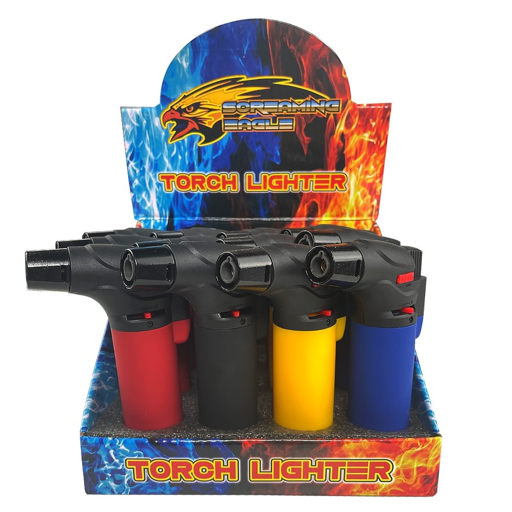 12 Pack Jumbo 4"Single Jet Flame Torch Gun Lighter Refillable Lockable Windproof