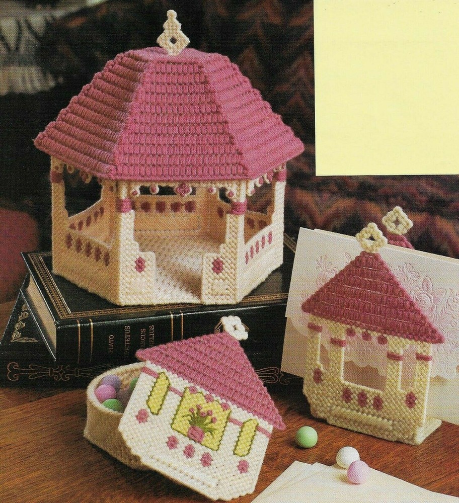 GARDEN GAZEBOS CANDY BOX MAIL HOLDER PLASTIC CANVAS PATTERN INSTRUCTIONS