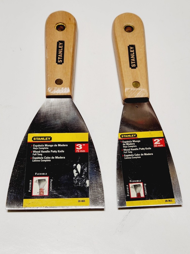 Stanley Flexible Wood Handle Putty Knife 2pc
